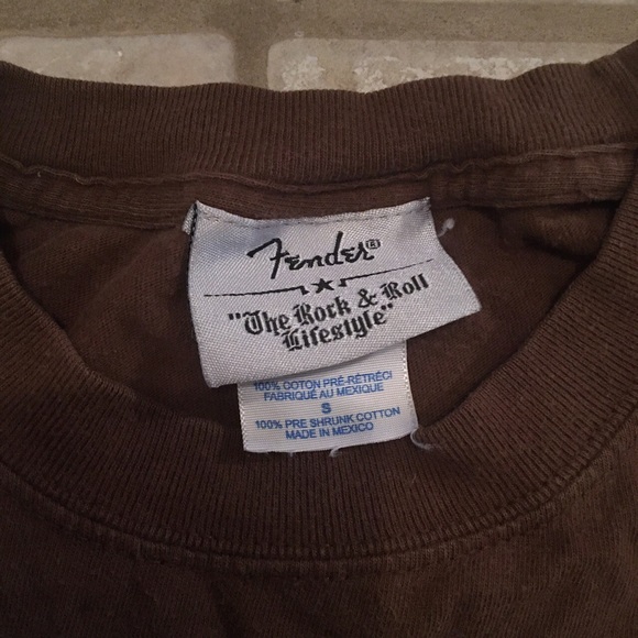Fender Guitar brown men’s small T-shirt - Picture 3 of 3